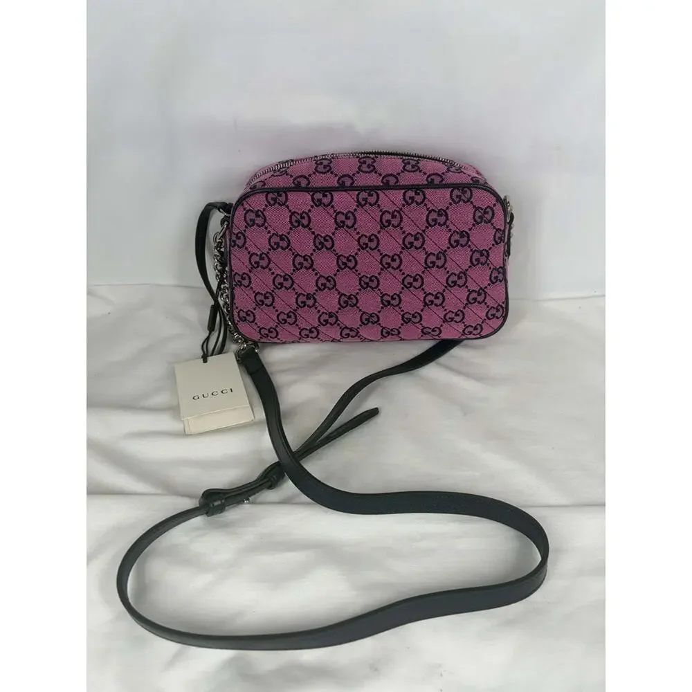 Gucci GG Marmont Shoulder Bag Diagonal Quilted GG Canvas Pink SPB JA-335380